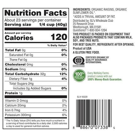 Wellsley Farms Organic Raisins, 2 lb. – alternate product view 2