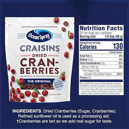 Ocean Spray Craisins Original Dried Cranberries, 48 oz. – alternate product view 3