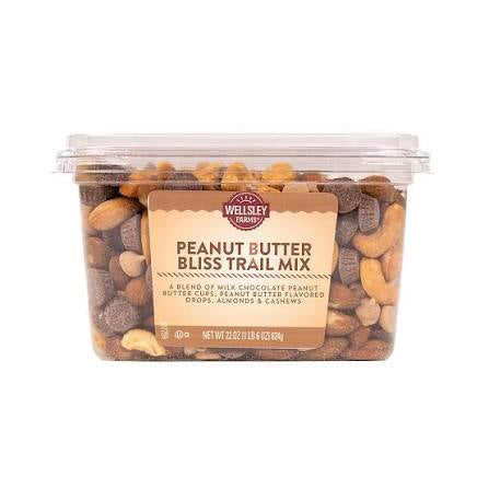 Wellsley Farms Peanut Butter Bliss Trail Mix, 22 oz. product packaging