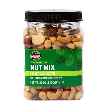 Wellsley Farms Wholesome Nut Mix with Sea Salt, 20 oz. product packaging