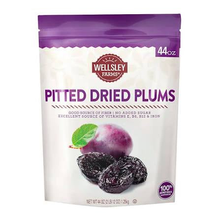 Wellsley Farms Gourmet Dried California Plums, 44 oz. product packaging