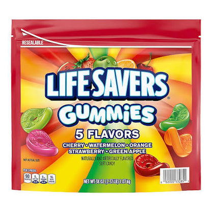 Life Savers Gummies 5 Flavors Resealable Gummy Candy, 38 oz. product packaging