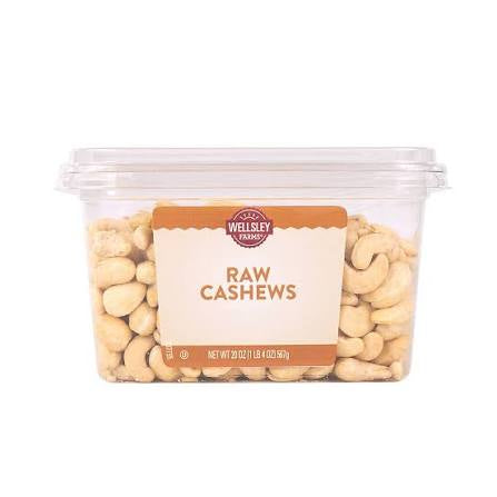 Wellsley Farms Raw Cashews, 20 oz. product packaging