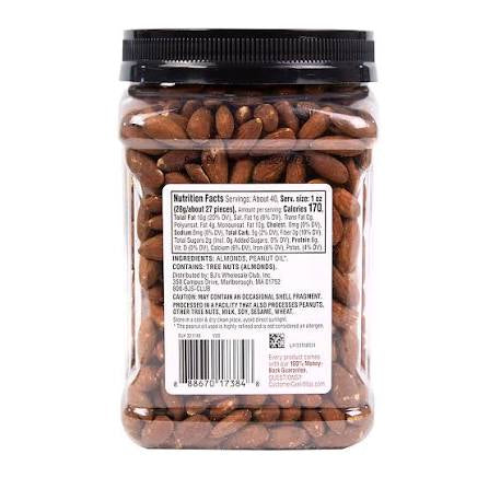 Wellsley Farms Oil Roasted and Unsalted Almonds, 40 oz. – alternate product view 2
