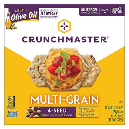 Crunchmaster Multi-Grain 4-Seed Crackers, 21 oz. product packaging