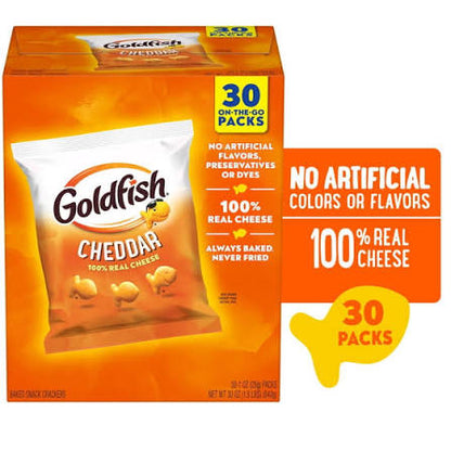 Pepperidge Farm Goldfish Cheddar Crackers, Snack Packs, 30 ct. – alternate product view 3