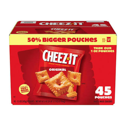 Cheez-It Original Crackers, Individual Pouches, 45 ct. product packaging