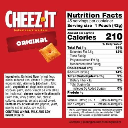 Cheez-It Original Crackers, Individual Pouches, 45 ct. – alternate product view 2