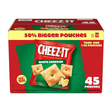 Cheez-It White Cheddar Baked Snack Packs, 45 pk. product packaging