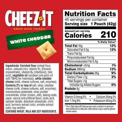 Cheez-It White Cheddar Baked Snack Packs, 45 pk. – alternate product view 2