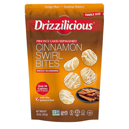 Drizzilicious Cinnamon Swirl Bites, 10 oz. product packaging