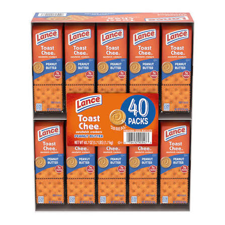 Lance ToastChee Peanut Butter Sandwich Crackers, Individually Wrapped Packs, 40 ct. – alternate product view 4