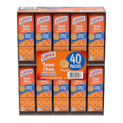 Lance ToastChee Peanut Butter Sandwich Crackers, Individually Wrapped Packs, 40 ct. – alternate product view 4
