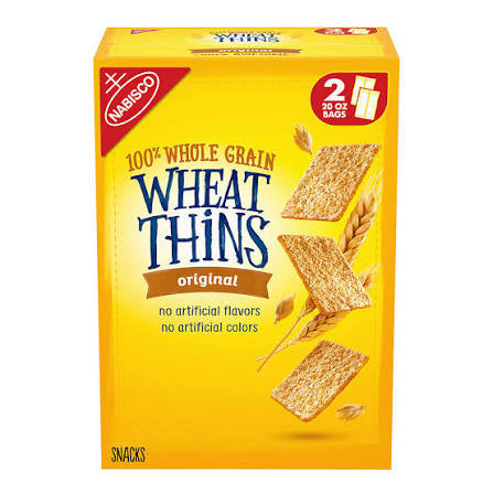 Wheat Thins Original Whole Grain Wheat Crackers, 2 pk. product packaging
