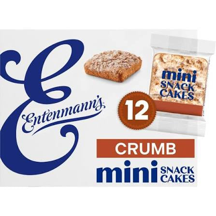 12-count Entenmann's crumb mini snack cakes box
