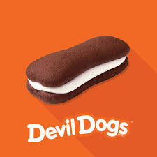 Drake's Devil Dogs: single chocolate cake with cream filling