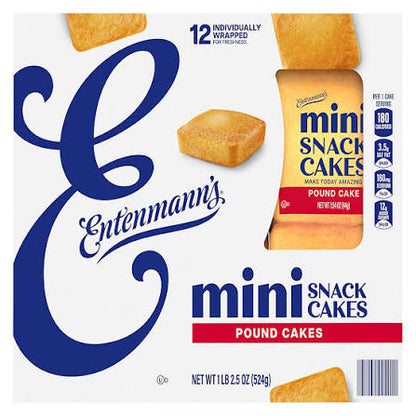12-count Entenmann's pound mini snack cakes carton