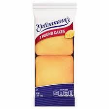 Entenmann's pound mini snack cakes: side view showing individual pound cake packs