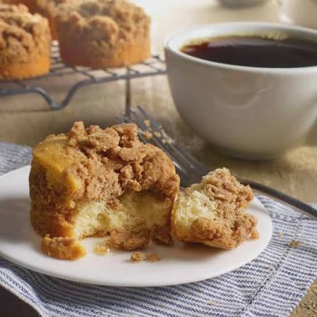 Drake's Coffee Cakes: coffee cakes served on a plate beside a cup of coffee