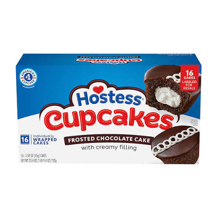 16-count Hostess chocolate cupcakes box