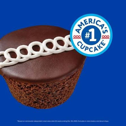 Hostess chocolate cupcakes: chocolate cupcake with white icing swirl