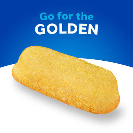 Hostess Twinkies: single Twinkie against blue background