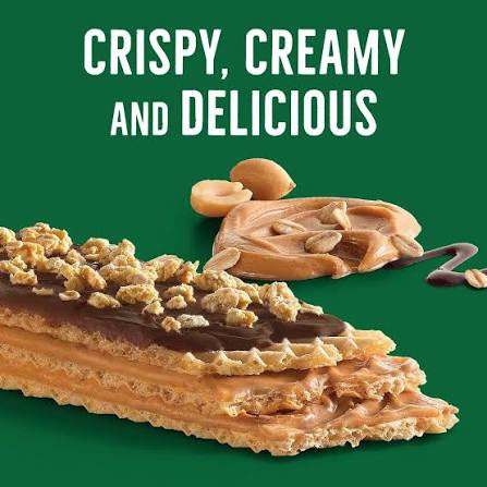Nature Valley peanut butter chocolate wafer bars: close-up of a chocolate peanut butter wafer bar
