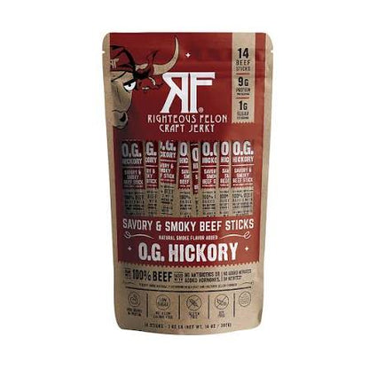 14-count Righteous Felon O.G. Hickory beef sticks pouch