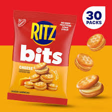 Front view of Ritz Bits cheese snack pack carton