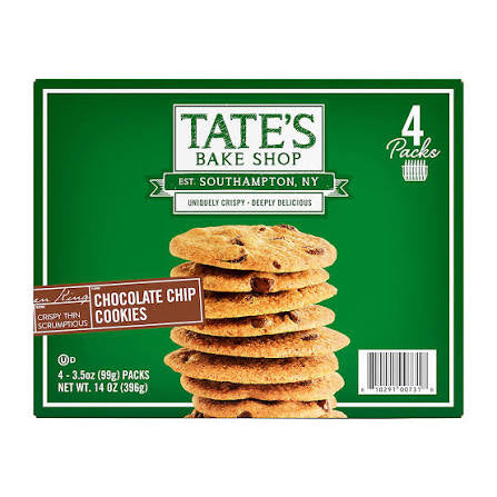 14 oz Tate's Bake Shop chocolate chip cookies box