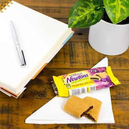 Newtons fig bar pack beside a notebook