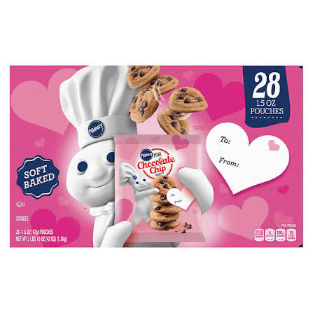 Pink box design with Pillsbury Doughboy and cookie pouches