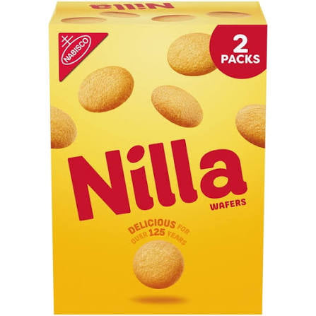 Two-pack box of Nilla vanilla wafer cookies