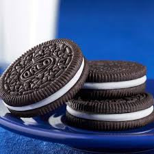 Oreo chocolate sandwich cookies: close-up of stacked chocolate sandwich cookies