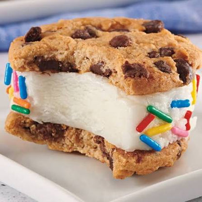 Chips Ahoy chocolate chip cookies: ice cream sandwich made with chocolate chip cookies