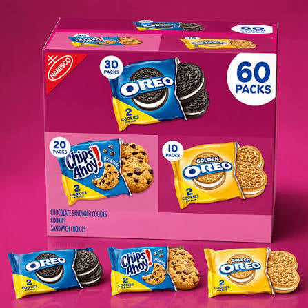 Nabisco Sweet Treats Cookie Variety Pack, Oreo & Chips Ahoy, Snack Packs, 60 pk.
