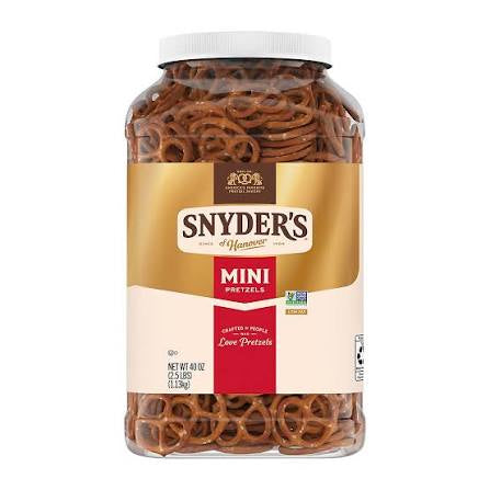 Snyder's of Hanover Mini Pretzels Canister, 40 oz.