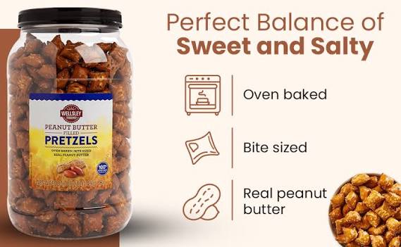 Wellsley Farms Peanut Butter Pretzels, 50 oz.