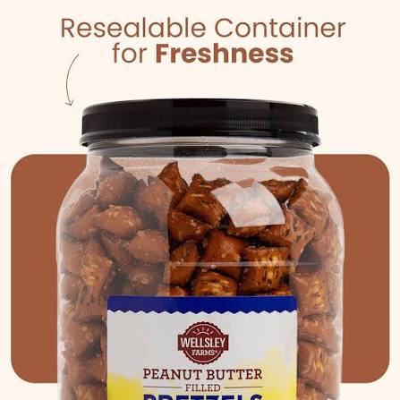 Wellsley Farms Peanut Butter Pretzels, 50 oz.