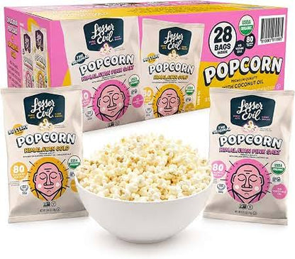 LesserEvil Organic Popcorn Variety Pack Himalayan Pink & Himalayan Gold, 28 ct.