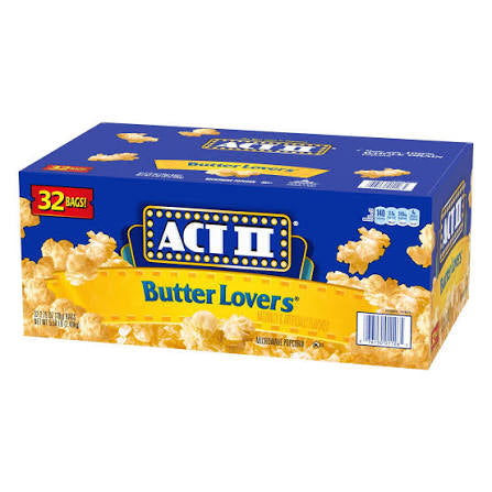 Act II Butter Lovers Microwave Popcorn, 32 ct.