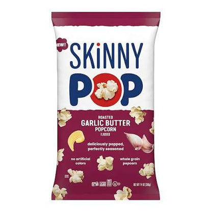 SkinnyPop Roasted Garlic Butter Flavored Gluten Free Popcorn XL Bag, 14 oz.