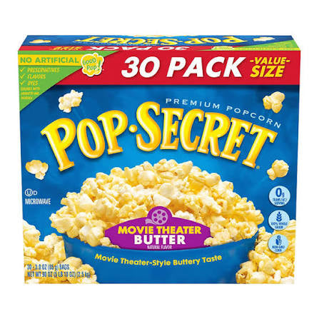 Pop Secret Movie Theater Butter Microwave Popcorn Sharing Bags, 30 pk.
