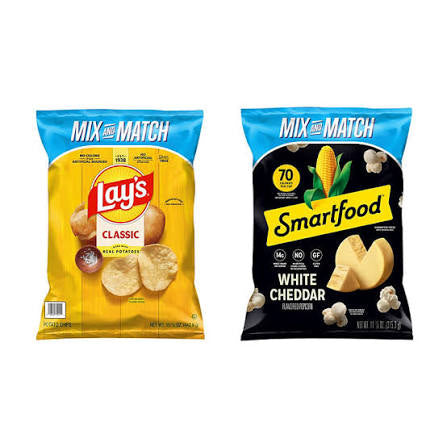 Lay's Classic Potato Chips & Smartfood White Cheddar Popcorn, 2 pk.