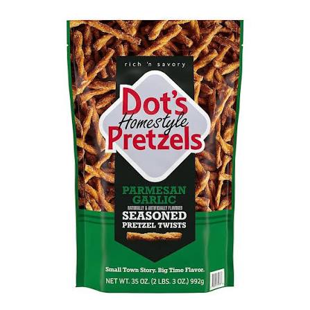 Dot's Homestyle Pretzels Parmesan Garlic Seasoned Pretzel Twists, 35 oz.
