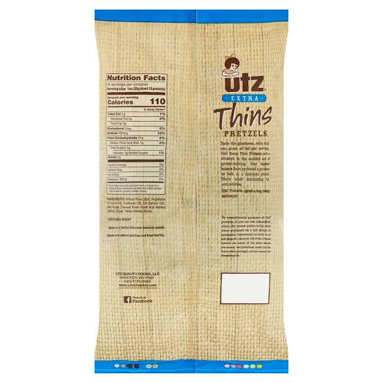 Utz Classic Thins Pretzels, 16 oz.