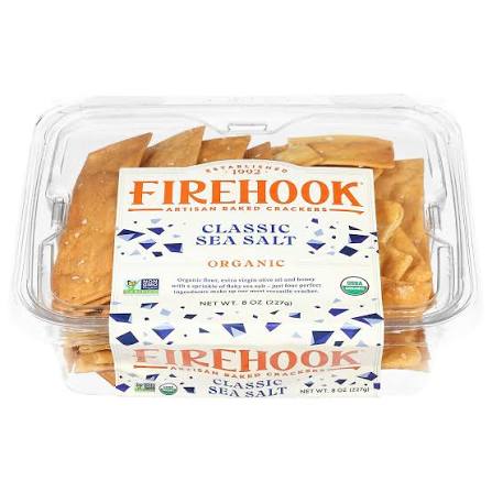 Firehook Organic Classic Sea Salt Artisan Baked Crackers, 8 oz.