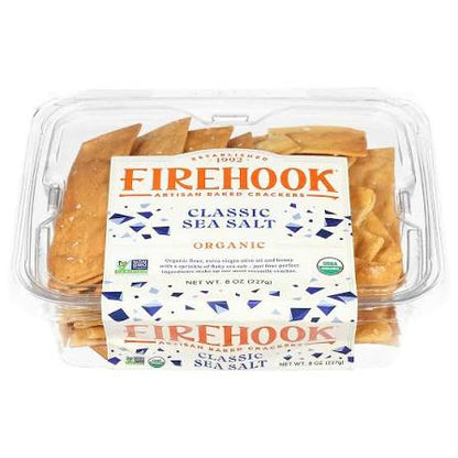 Firehook Organic Classic Sea Salt Artisan Baked Crackers, 8 oz.