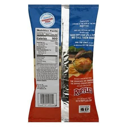 Ruffles Cheddar & Sour Cream Potato Chips, 8 oz.