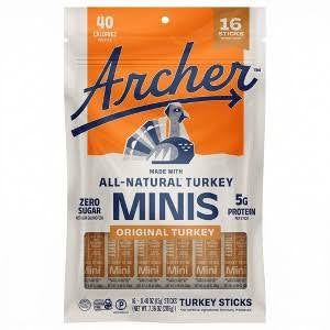 Archer All-Natural Mild Original Minis Turkey Sticks, 7.36 oz.